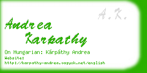 andrea karpathy business card